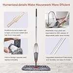 Microfibre Spray Floor Mops for Floor Cleaning, Domi-Patrol Cleaning Mops for Hardwood Laminate Tiles Floors, Dry Wet Mop Dust Mops with 3 Mop Heads Replacement Pads & 635 ML Bottle - Image 2