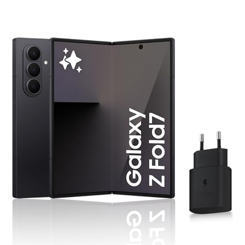 Samsung Galaxy Z Fold7, Smartphone Android 5G avec Galaxy AI, 256 Go, Chargeur Secteur Rapide 25W Inclus, Smartphone déverrouillé, Noir Absolu, Version FR