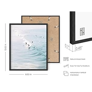 HAUS AND HUES Beach Wall Art Prints–Set of 4 Ocean Themed Nautical Decor Coastal Beach Prints for Bedroom Living Room or Home Black Frame 8×10