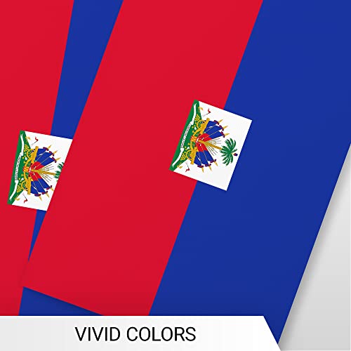 G128 Haiti Haitian Bunting Banner | Flag 8.2 x 5.5 Inch, Full String 33 Feet | Printed 150D Polyester, Decorations For Bar, School, Festival Events Celebration 5