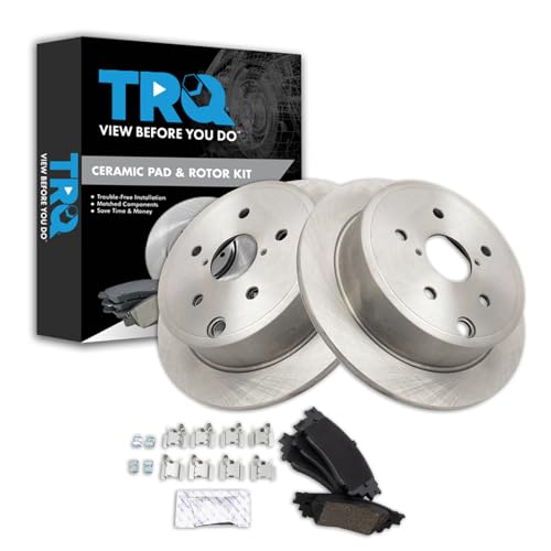 Image of TRQ Rear Brake Pad and Rotor Set Ceramic Compatible with 2019-2020 Toyota C-HR