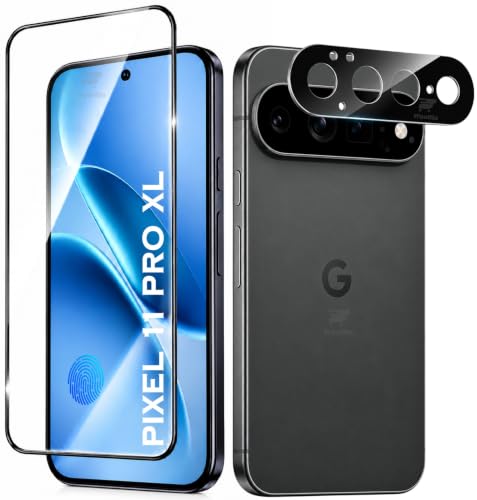 Image of WonRia 1+1 Pack - Tempered Glass for Pixel 11 Pro XL 5G with 3D Camera Lens Protector | UltraSonic FingerPrint Unlock | 9H Premium Screen Glass Protector | Installation Kit