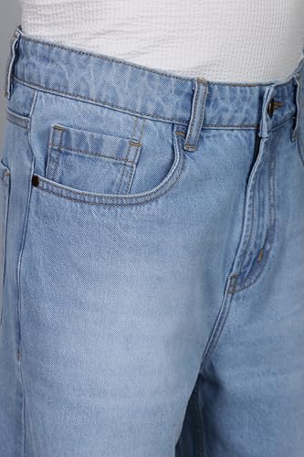 Image of INKD Men's Classic Relaxed Jeans - Mid-Rise | 100% Cotton | 5 Pocket Styling | Baggy Jeans for Man | Men's Bottomwear (Available in Plus Sizes)