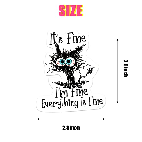 Image of 6 Pcs It's Fine I'm Fine Everything Is Fine Cat Car Air Fresheners, Funny Air Fresheners Long Lasting Cute Mirror Scented Hanging Car Decoration Ornaments Gift Interior Accessories for Men Women