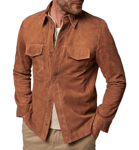 Image of Isaac & David Chicago Mens Leather Jacket Real Lambskin Classic Vintage Style Leather Jackets For Men Leather Jacket for Mens