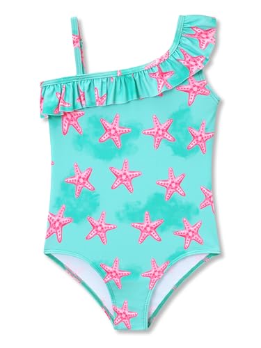 Image of Girls One Piece Swimsuits Adjustable Double Strap for Kids Palm Tree Print Toddler Bathing Suit Size 2T-10