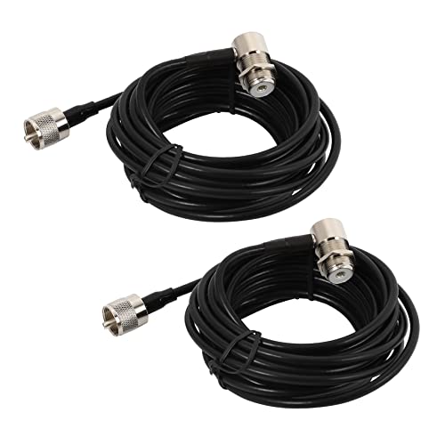 Speesy 2 x 16 pies RG58 Pl259 Conectores de UHF a So239 para montaje antena móvil para radio de coche