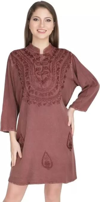 cigain Women's Plus Size Tunic Tops Summer Long Sleeve Round Neck Blouses-Dress Ruffle Flowy Up T Shirts-picture-19