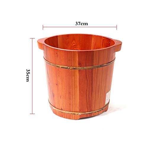 Cubeta de madera para baño de pies 35 cm con tapa miniatura 6