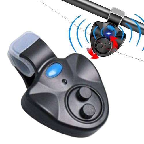 Midieobe フィッシングポール用バイトアラーム, 音とLEDインジケーター付きフィッシングバイトアラーム, 男性 女性 経験豊富な釣り人 初心者に最適な携帯型釣りアラート