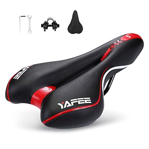 ENJOHOS, Sella mtb antiprostata, Impermeabile Sella bici, comoda, Sella bici da corsa per mountain bike, bici pieghevole, da strada (Rosso)