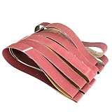Múltiples aplicaciones: estas 6 bandas abrasivas de papel de lija son adecuadas para su uso en madera, metal, plástico, fibra de vidrio, cuero y más materiales.