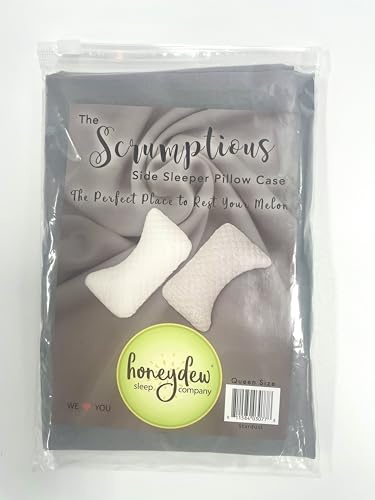 Image of Honeydew Queen Side Pillow Case - Fits The Scrumptious and Essence Curved Pillows for Side Sleeping - Comfortable and Soft Cooling Viscose Made from Bamboo Fabric (Queen, Stardust (Charcoal))