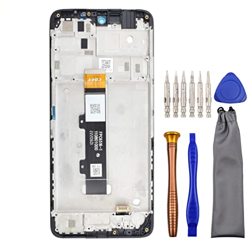 Complete Screen LCD Digitizer Touch Assembly Replacement for Motorola Moto G22 XT2231-2 with ToolKit and screen frame Black 6.5
