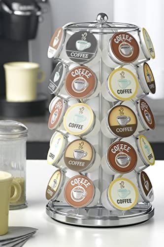 Nifty Solutions 5735 Nifty K Cup Holder – Compatible With K-Cups, Coffee Pod Carousel | 35 K Cup Holder, Spins 360-Degrees, Lazy Susan Platform, Modern Chrome Design thumb #4