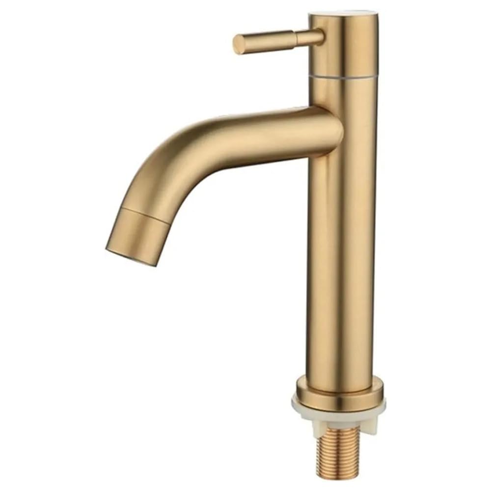 Unison Corporation Stainless Steel Short Height Single Cold Water Faucet, Balcony WASHBASIN Single Hole-Gold Body-Pack of 1. (B0D37HMS2L) Amazon Price History, Amazon Price Tracker