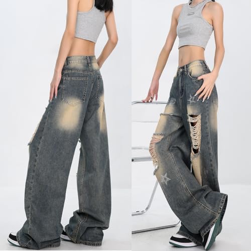 Fashion-Vintage-High-Waisted-Baggy-Wide-Leg-Ripped-Jeans-Y2K-Star-Washed-Casual-Straight-Leg-Denim-Pants 41Vzqvh9v4L