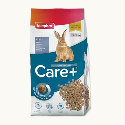 Beaphar – Care+ – Alimentation Super Prenium pour Lapin extrudée – 25% de Fibres – Appétent, sans Sucre ajouté ni Colorant – Haute digestibilité...