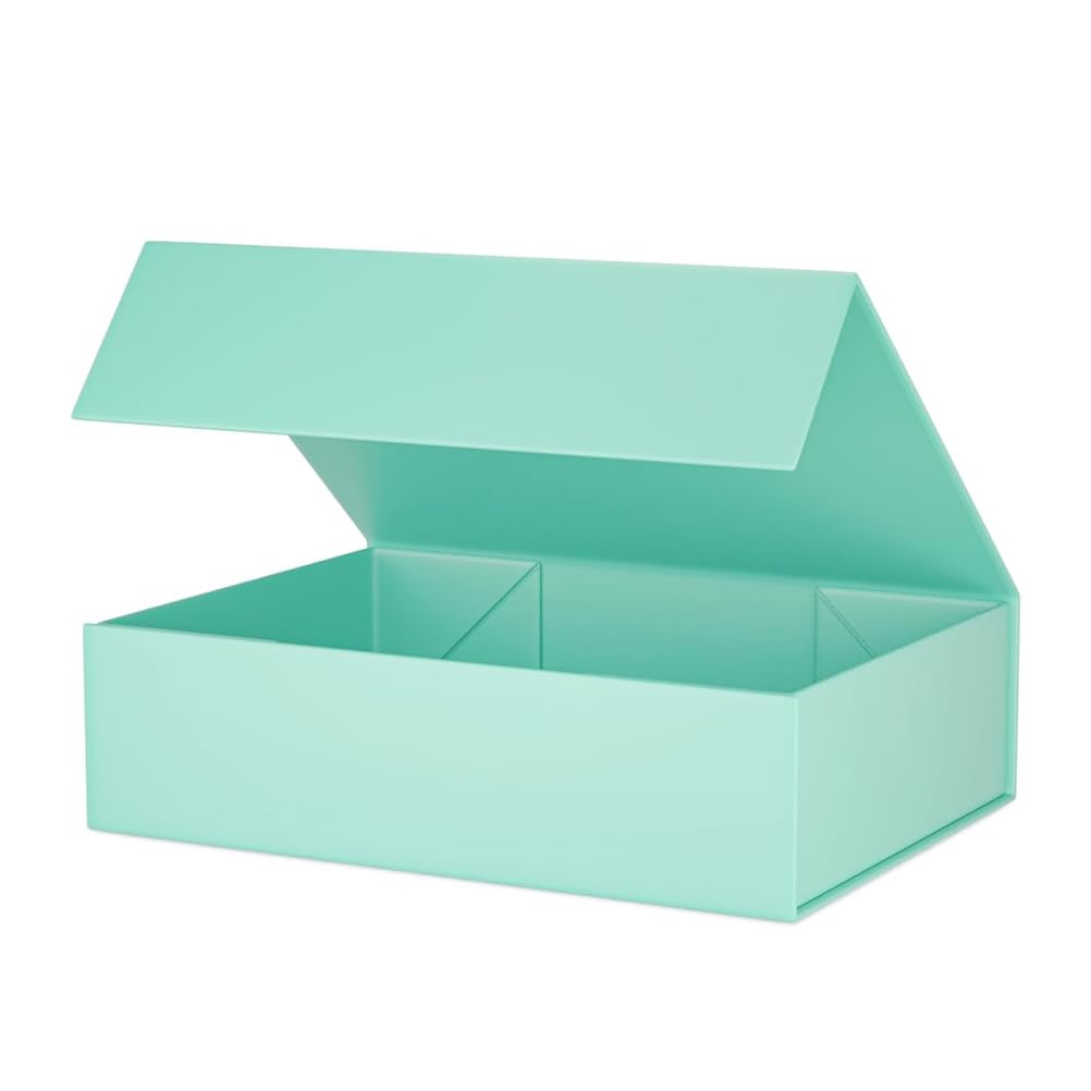 1 szt. Duże pudełka prezentowe z pokrywkami, 26×19×8 cm Zielone pudełko na zaręczyny dla druhny z magnetycznym zamknięciem Składane prostokątne pudełka prezentowe Na każdą okazję
