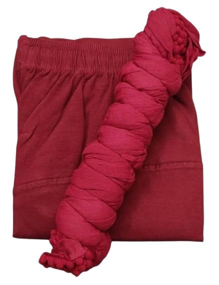 Women's Maroon Cotton Leggings & Dupatta Set-picture-38
