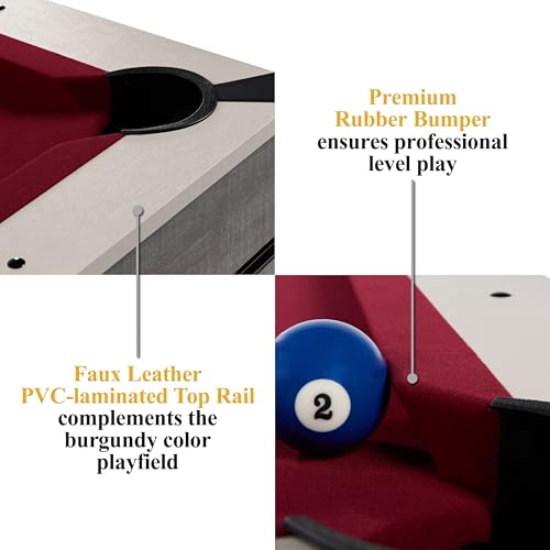 image for Barrington Billiards Prescott 7' Pool Table, 3-in-1 Dining Top & Table