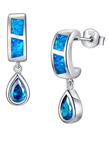 Orecchini Donna, blu e verde Opale di fuoco in