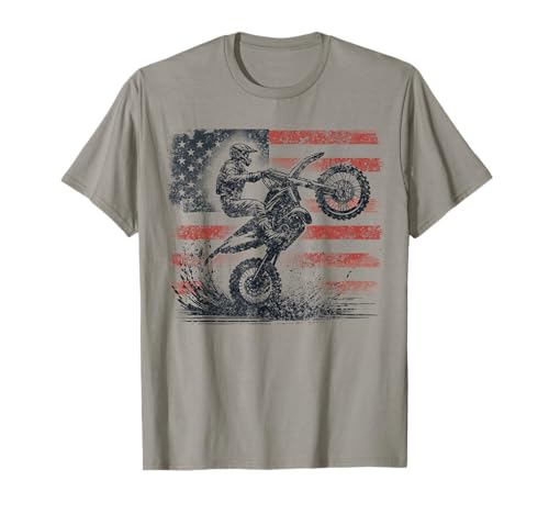Dirt Bike American Flag Motocross T-Shirt