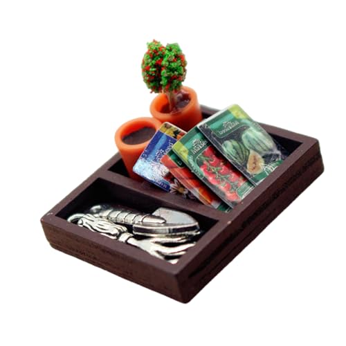 Nucelit Set completo di decorazioni da giardino in miniatura in scala 1:12, con versatili accenti agricoli per libri di fiabe, case delle bambole estetiche e scenari da giardino