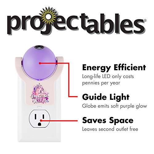 Image of Projectables Disney Princess LED Night Light Plug-in, Dusk-to-Dawn, Ariel, Belle, and Jasmine on Ceiling, Floor, or Wall, Ideal for Girls Room, Nursery, Playroom, Bathroom, Bedroom, 13230, 1-Image