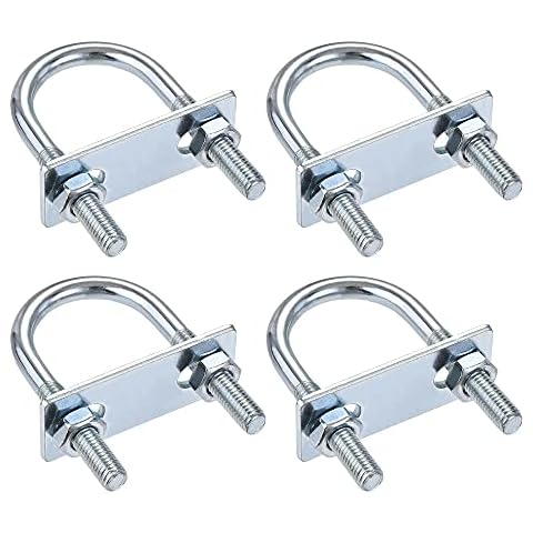 sourcing map Round U-Bolts with Nuts and Plates Cover