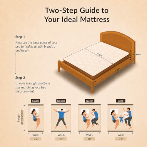 Image of SleepyHug Aircell Ortho Dual Comfort Plus 5 Inch Mattress |Reversible Hard & Soft | 2 Side |7 Years Warranty | Back Pain Relief| Orthopedic | King Bed Size Brown (Lxwxh -72X72X5 Inch)