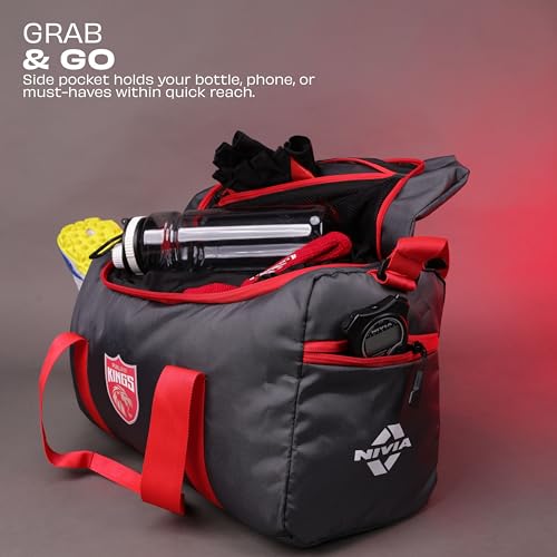 Image of Nivia X Punjab Kings Blend Duffle Bag 20L - Ventilated Shoe Compartment, Mesh Organizer, Quick-Access Pocket for Gym & Short Travel