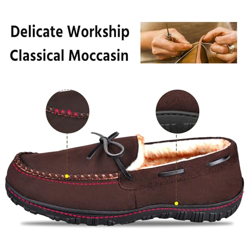 Image of MIXIN Mens Slippers Indoor Outdoor Memory Foam House Shoes Anti-Slip Moccasins Slippers for Men