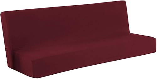BLMIEDE Funda de sofá plegable de color sólido para futón, tela elástica de poliéster, cubierta de todo incluido, funda de sofá moderna (D, A)