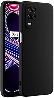 Cresee Compatible with Realme 8 5G Case, Thin Silicone Cover with Microfiber Interior Camera Protection Anti-Scratch Slim Fit Flexible Phone Case for Realme 8 5G, Black