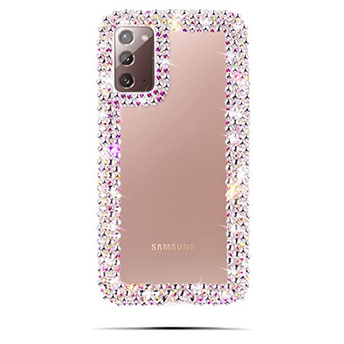 Bonitec for Samsung Galaxy Note 20 Case 3D Glitter Sparkle Bling Case Luxury Shiny Crystal Rhinestone Diamond Bumper Clear Protective Case Cover for Samsung Galaxy Note 20 Clear