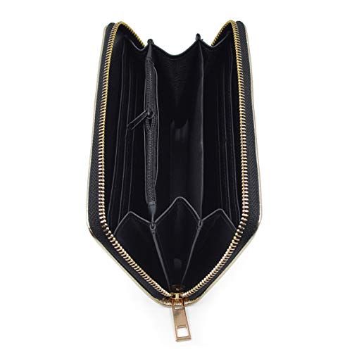 Premium Vegan Saffiano Leather Continental Zip Around Wallet4