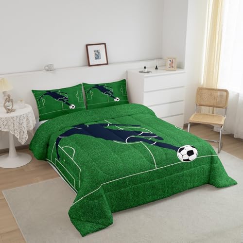 Image of Feelyou Football Comforter Set Full Size 3Pcs for Kids Boys Girls Teens