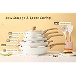 SENSARTE Ceramic Cookware Sets, Pots and Pans Set Non stick, 14-Piece Induction Cookware, Non toxic Healthy Non Stick Kitchen Cooking Set, with Frying Pans Set, PFAS PTFE PFOA PFOS Free - Image 3