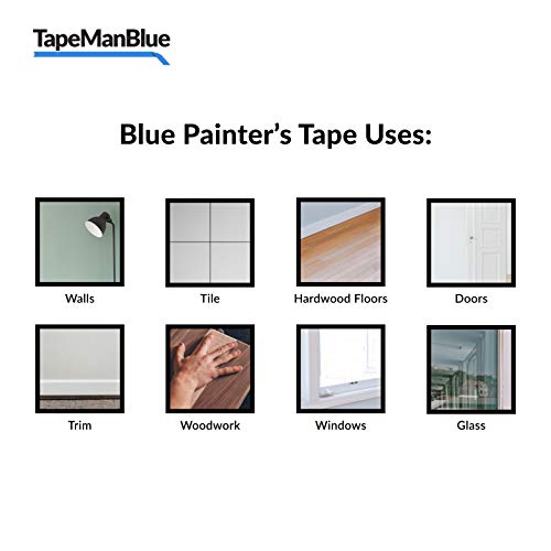 Blue Painters Tape 3 Inch X 60 Yards - Case Of 16 Rolls, Made In America, Clean Removal Blue Tape, Uv-Resistant Blue Painters Masking Tape In Bulk (3" X 180') #TOP5