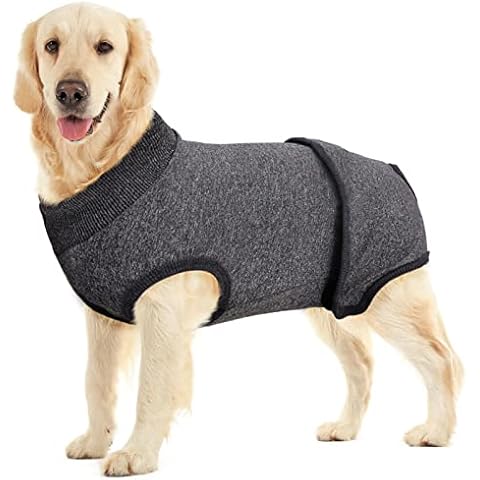 IDOMIK Recovery Suit for Dogs Cats After Surgery, Recovery Shirt Onesie Dog Physiological Pants Diapers, Pet Abdominal Wounds Bandages E-Collar Cone Alternatives Male Female Shirt Pajamas Anti-Licking Cover