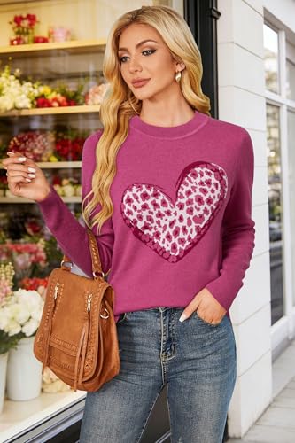 Image of Arach&Cloz Women's Wool Blend Classic Crew Neck Casual Fall Sweaters
