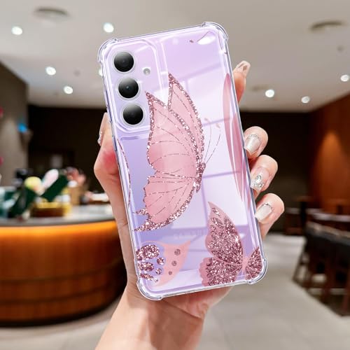 Coque Samsung Galaxy A35 5G antichoc transparente : finis les bris d'écran avec le motif papillon
