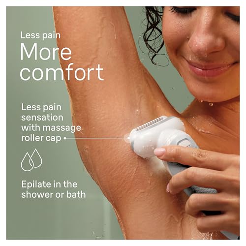 Image of Braun Silk-epil 9 Epilator, Pivoting Head, Wet and Dry, Includes Body Trimmer, Shaver Head and Trimmer Comb,SES9-441