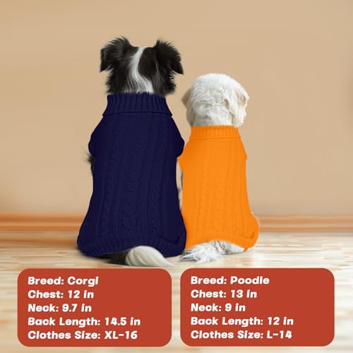 Image of Christmas Dog Sweaters XS to XXL, Warm, Soft Dog Turtleneck Sweater Perfect for Fall, Winter, Everyday Wear Outdoor Walks (White, XXL)