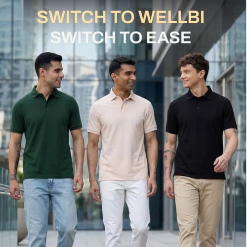 Image of Wellbi Eco-Friendly Bamboo Polo T Shirt | Mens Stylish Casual Regular Fit | Comfortable Soft | Trendy Breathable Lightweight | Quality Modern Essential Fashion