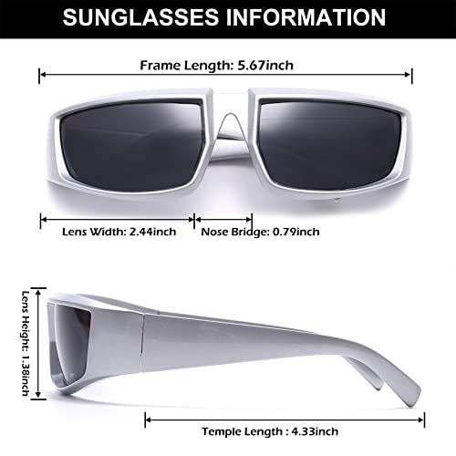 Wrap Around Trendy Sunglasses For Womens Men Fashion Futuristic Rectangle Sunglasses Thick Chunky Sun Glasses Eyewear3
