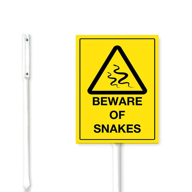 Geroclonup （18x22) Beware of Snakes Yard Sign Stakes Rustproof Aluminum Watch for Lawn Signs Stand for Home Yard Easy To Install Outdoor Decorations