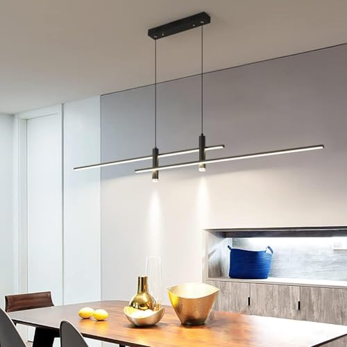 Suspension LED moderne variable et réglable en hauteur avec télécommande pour table à manger - 3