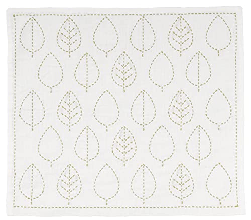 原ウール 刺し子のふきん 刺し子 キット 葉っぱ